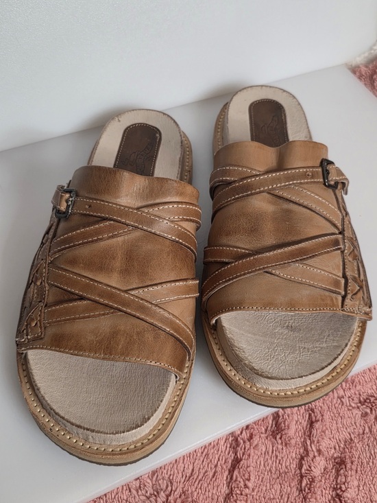 Freebird by Steven Shoes - Freebird by Steven FLEETWOOD Brown Leather Strappy Slide Sandals